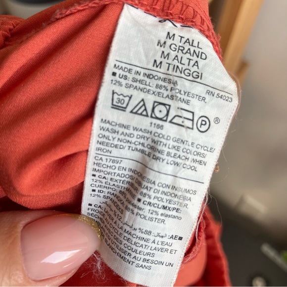 Old Navy Stretch Tech Cropped Drawstring Joggers size Medium Tall Orange - Picture 6 of 6